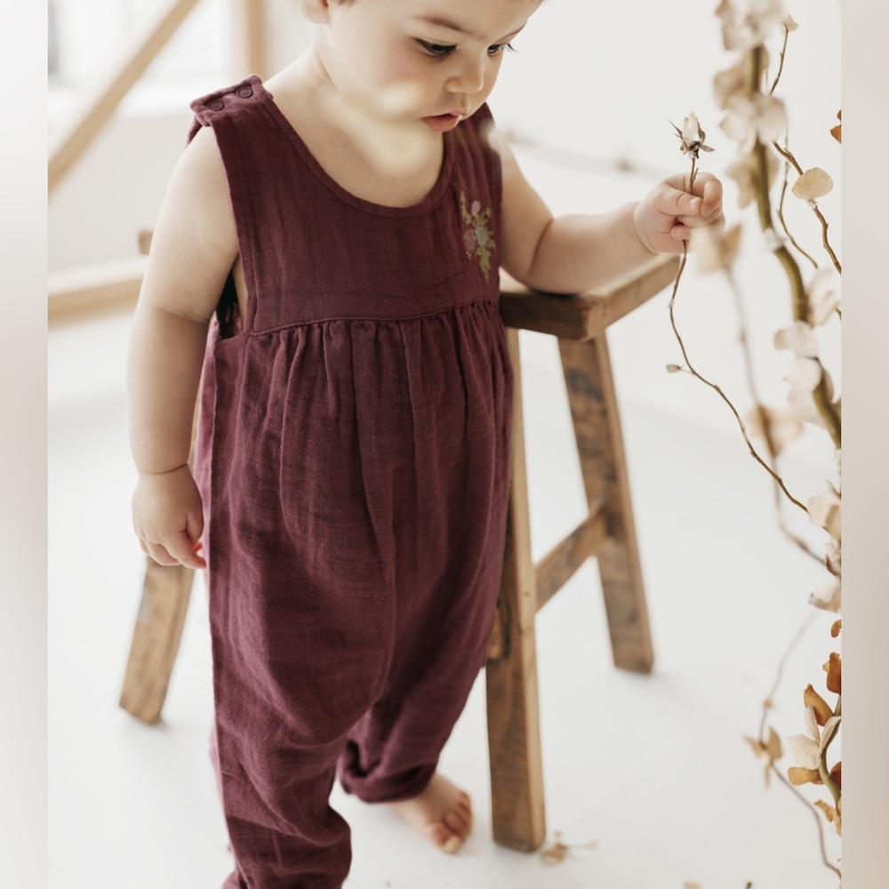 NWT Jamie Kay Organic Cotton Muslin Chelsea Onepiece Sugar Plum 3 yr